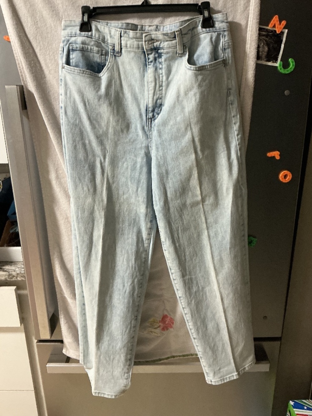 Style & co straight leg acid wash jeans